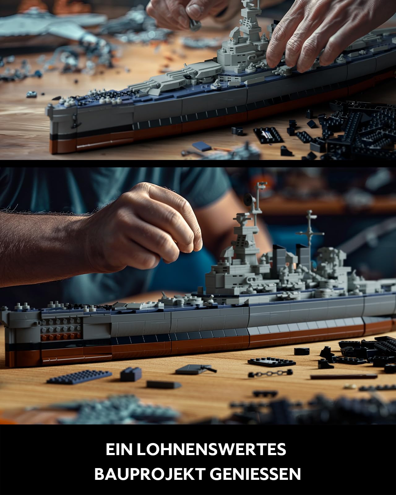 Nifeliz North Battleship Klemmbausteine Schiffe für Erwachsene, ​Militär Modellbausatz Schlachtschiff USS zum Bauen und Ausstellen, Geschenk für Militärbegeisterte Männer (1911 Teile, NF10280)