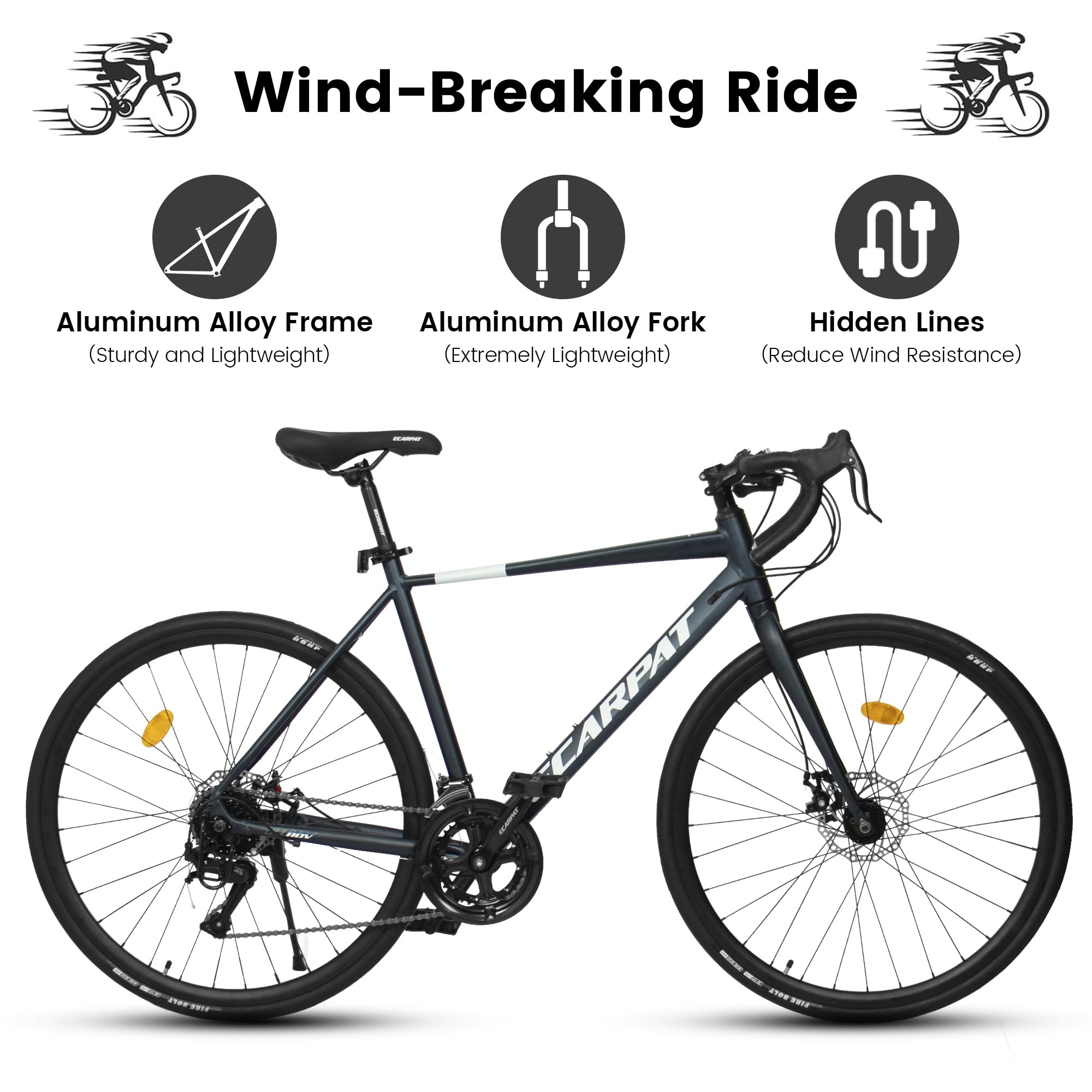 Amazon.com : Road Bike, 700C Wheel City Commuter Bicycle, 16 Speed