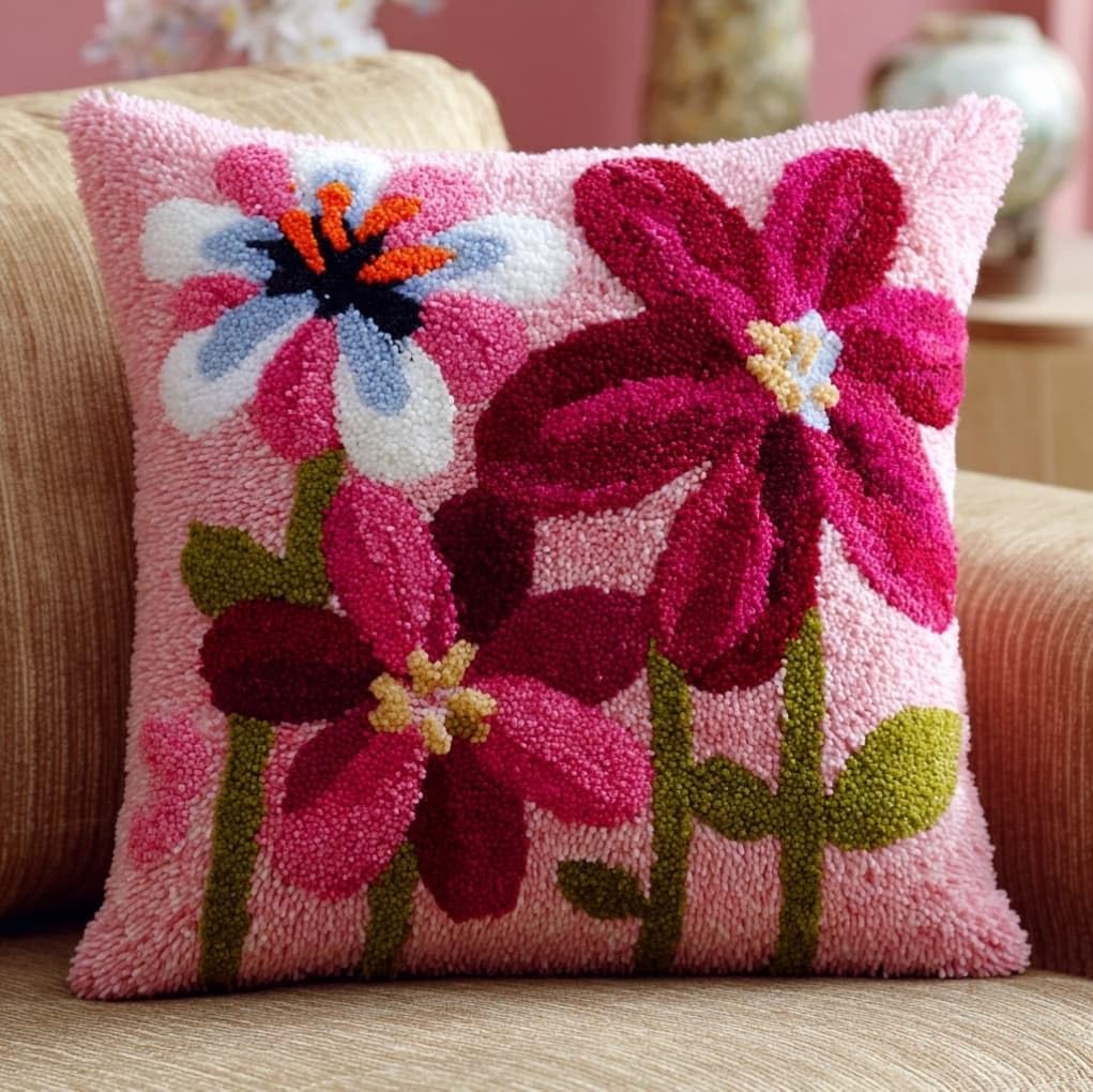 AxiangziK Latch Hook Pillow Making Set,Lily