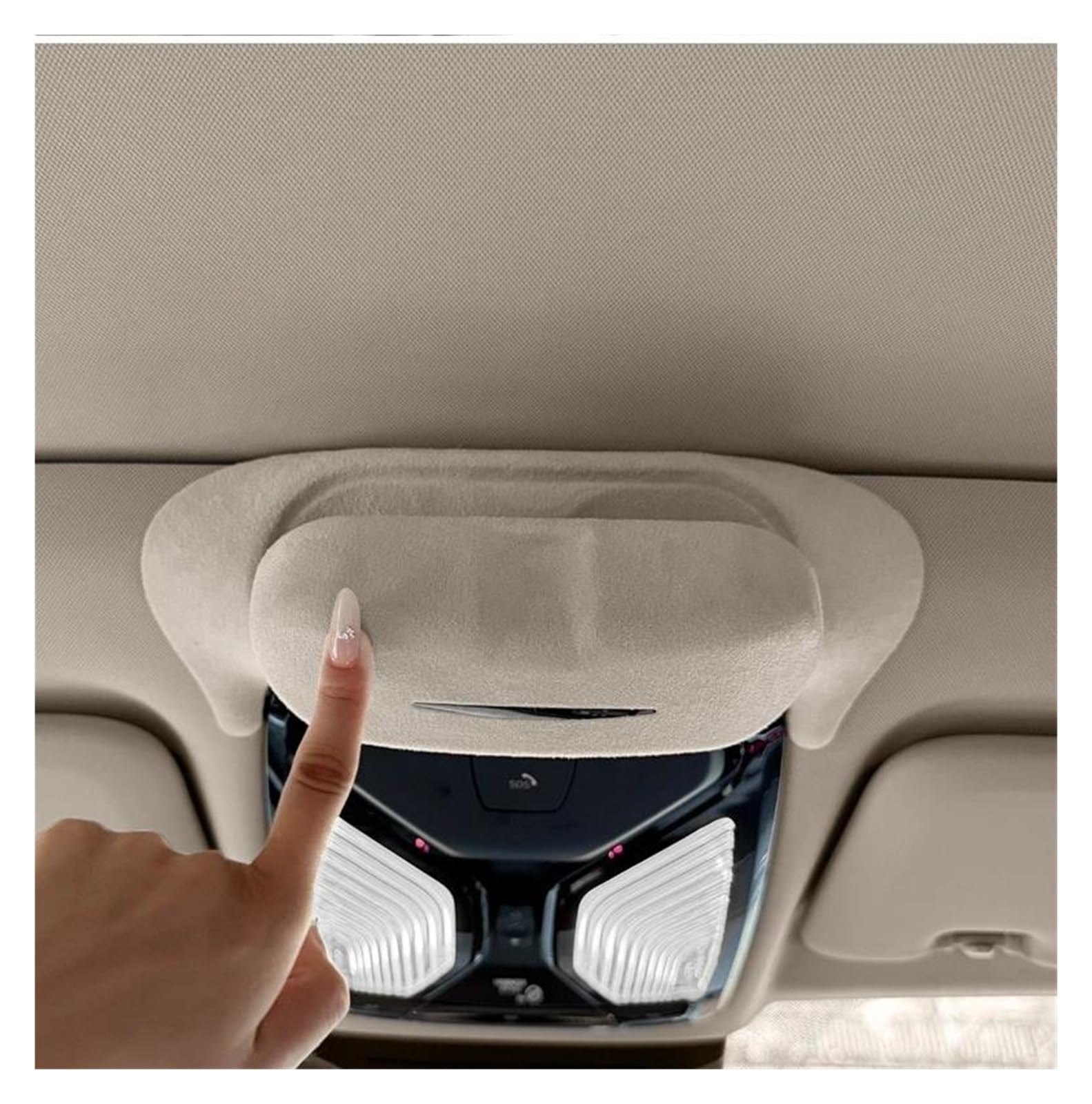 Soporte Gafas Coche para 3 Series para 5 Series para X1 para X3 para X5 2019-2025 Soporte para Gafas Sol Automóvil Estuche Gafas Gamuza Caja Almacenamiento Clip Gafas Parasol(Gray)