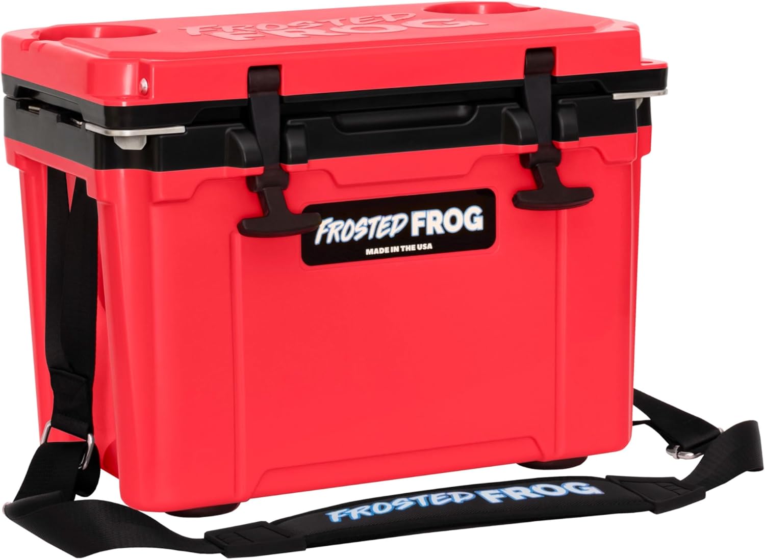 Made in USA Frosted Frog Hyper-Light 14 Quart Hard Cooler Insulated Portable Ice Chest Box for Beach, Beverages, Camping, Fishing, Boat 30% Lighter Than Rotomolded Coolers