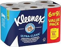 Kleenex Ultra Clean Maxi XL Konyhai Papírtörlő, 6 Tekercs, Kiváló Felszívóképesség - 1 stück (6er Pack), 2-White 2