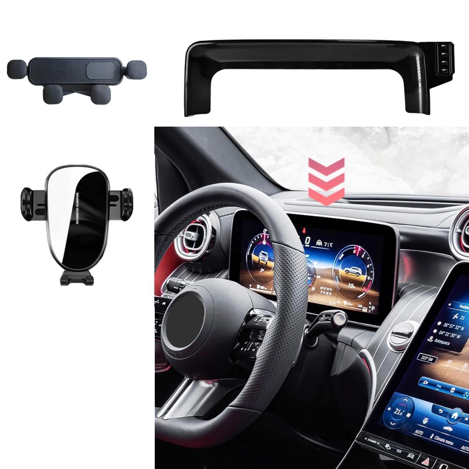 Soporte Móvil Coche para Mercedes-Benz GLC X254 2023-2024, Soporte para teléfono móvil para Coche Soporte para Pantalla de 12.3 Pulgadas Accesorios para Coche