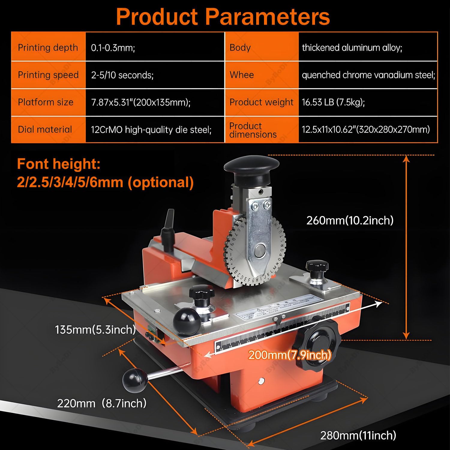 Embosser semiautomatico, macchina per incidere etichette in metallo, manuale, per rame, alluminio, acciaio inossidabile, legno, plastica, carte in PVC