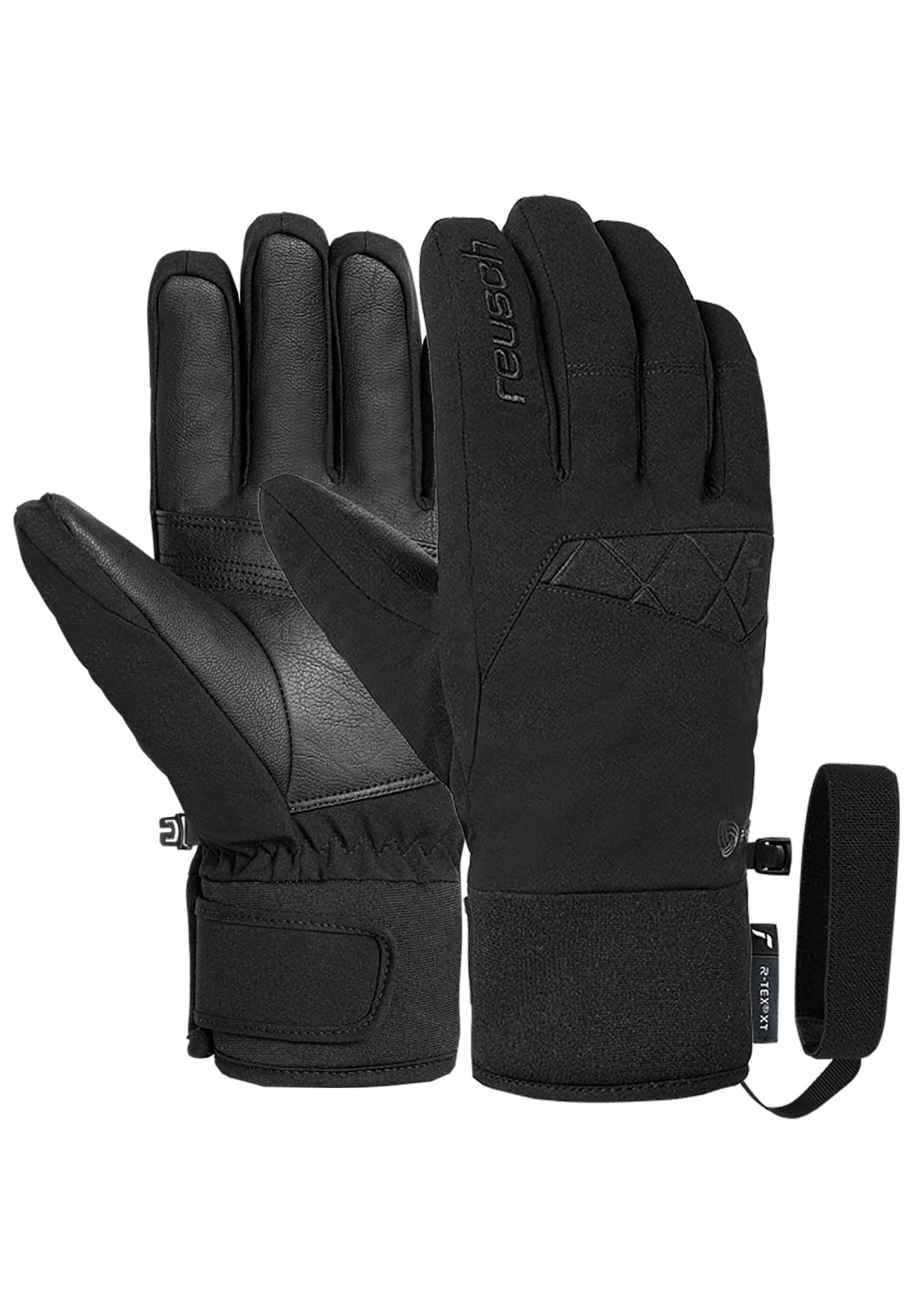 Reusch Malone R-TEX XT Rękawice narciarskie, uniseks, wodoodporne, wiatroszczelne, oddychające, ciepła izolacja z wełny, wegańska skóra, softshell, podszewka MicroActive, Tight Cuff, Comfort Leash