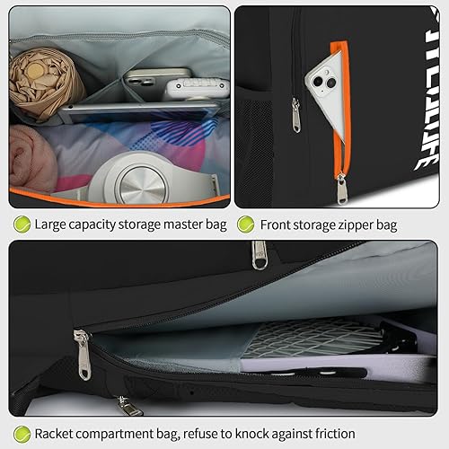 Vista 9 de mochila de gimnasio con compartimento para zapatos, bolsa de lucha con 4 tipos de método de espalda, impermeable para deportes, caminata y portátil