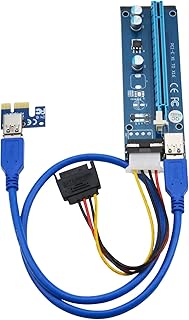 Rongdeson 6-Pack PCI-E 1x to 16x Powered Riser Adapter Card,SATA to Molex 4-Pin Power Cable,60CM High Speed USB 3.0 Cable,Ethereum Mining ETH Miner Rig Cable, GPU Riser Adapter