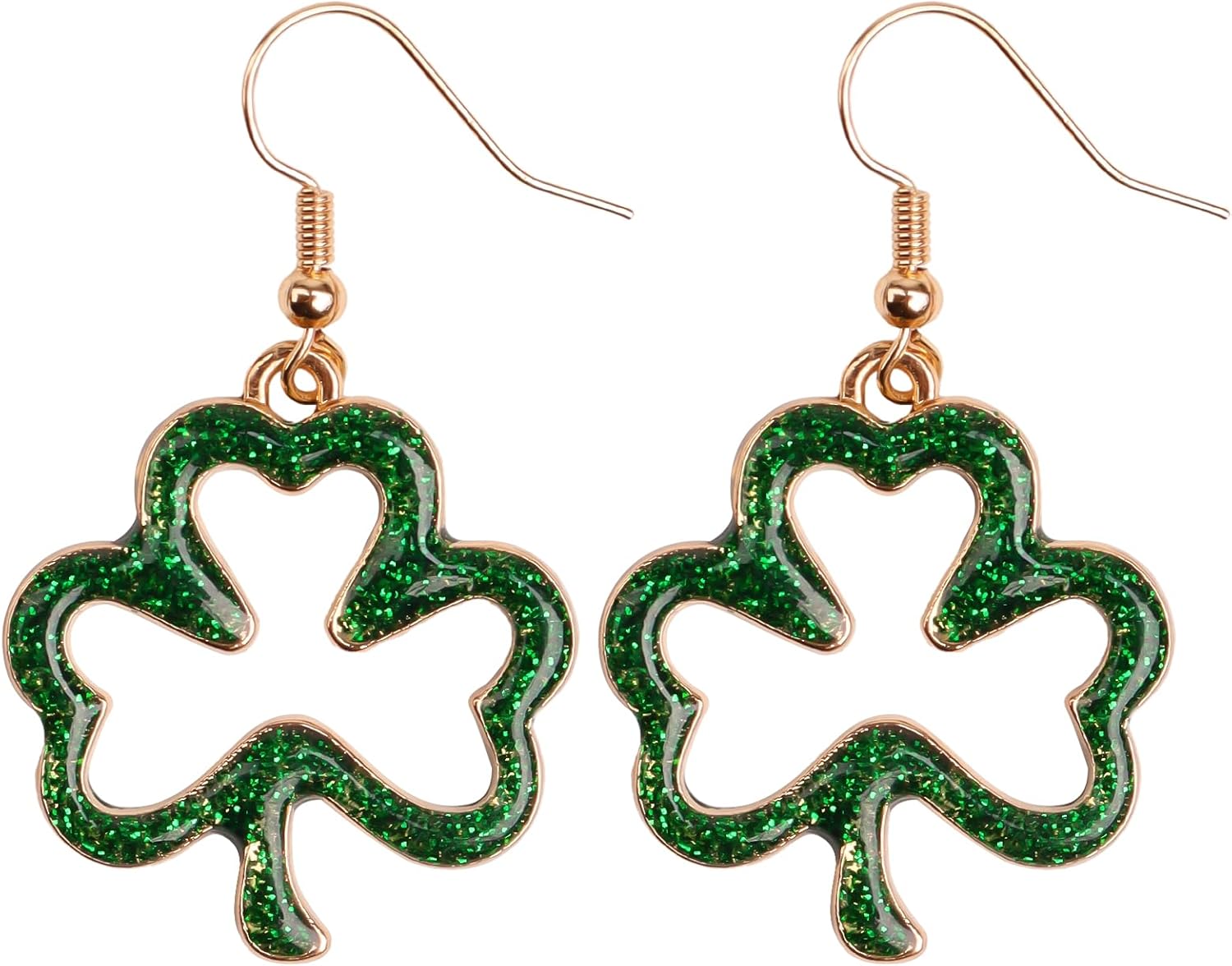 St Patricks Day Earrings, Green Shamrock Dangle Earrings for Women, St. Patrick's Day Accessories Good Luck Hoop Earrings