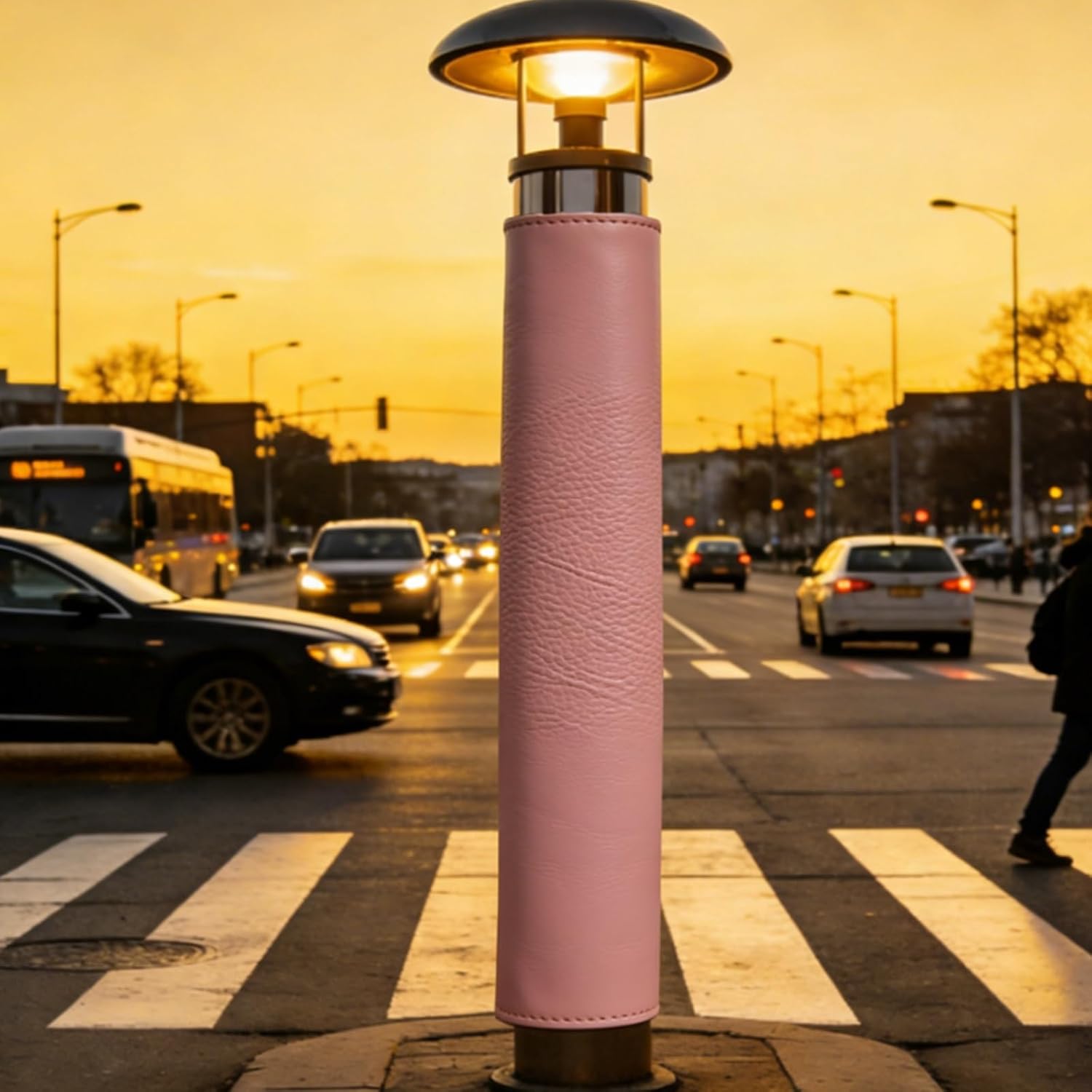 Lamp Posts Outdoor Lighting Pole Pad, Wrap Around Basketball Hoop Padding Cushion for Gymnasiums/Basement/Parks, Foam Replacement Pads with Nylon Fasteners
