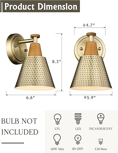 Miniatura 4 de FEMILA Apliques de pared vintage de 1 luz, apliques industriales de latón antiguo, lámpara de montaje en pared, lámpara de montaje en pared,