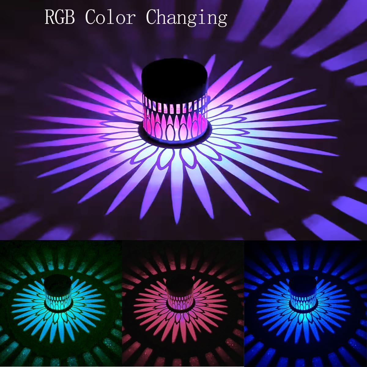 4Pcs Retro Solar Outdoor Lanterns, Waterproof Wall Mount & Tabletop image 4