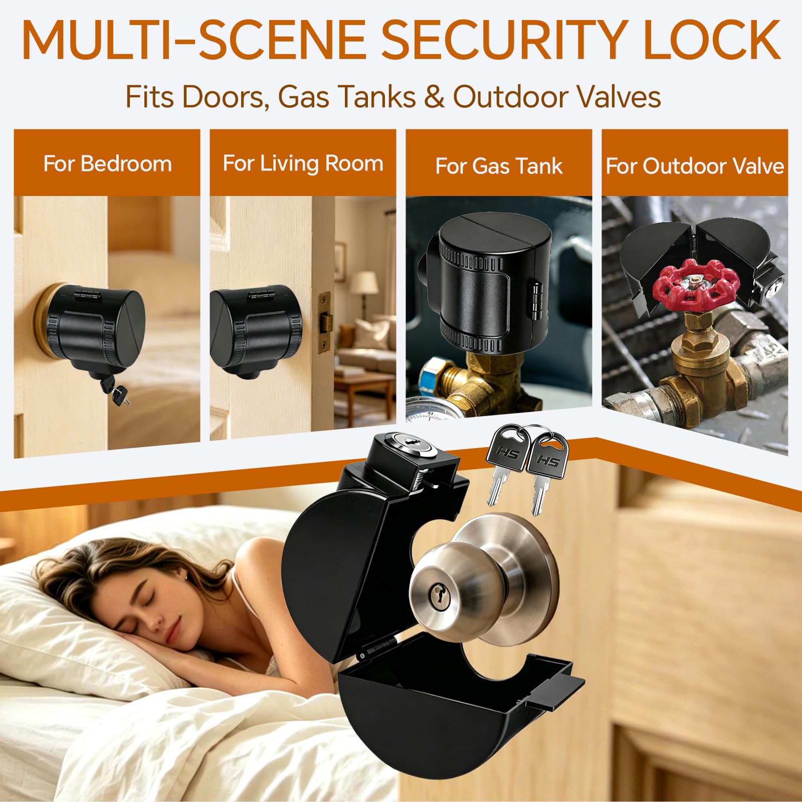 Child Safety Door Knob Covers - Keyed Security -6