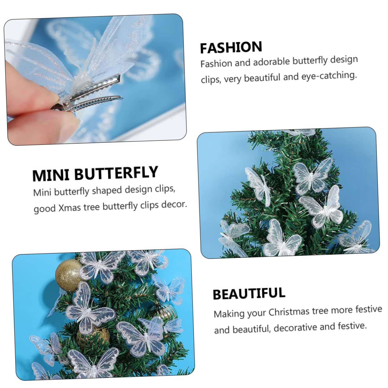 Housoutil 5 Sätze Simulation Schmetterlinge Mit Clip Stoff Schmetterlinge Für Diy Bastelprojekte Vielseitige Dekoration Für Hochzeit Weihnachten Und Mehr 12 Stück * 5