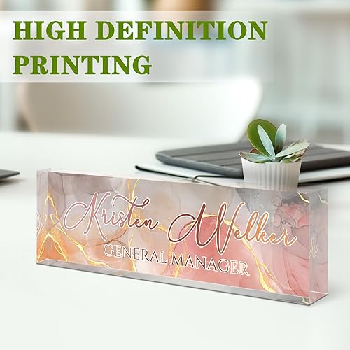 Miniatura 3 de Placa de nombre personalizada para escritorio, placa de nombre de escritorio personalizada, decoración de oficina para mujeres y hombres, accesorios