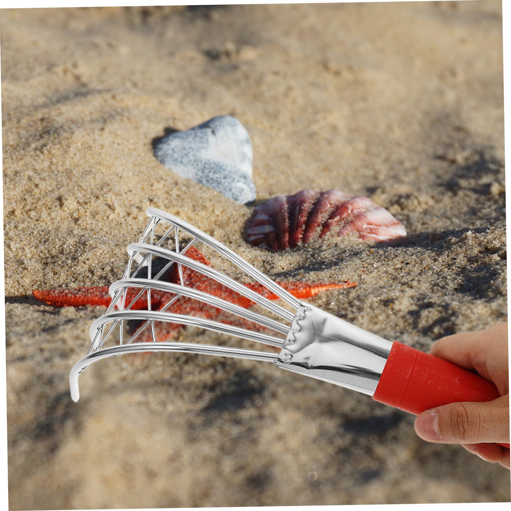 Toyvian 2 Stück Strandrechen für Ergonomischer Muschelrechen Rostfreiem mit Fünf Zähnen Werkzeug zum Muschelsuchen für Einsatz Am Strand