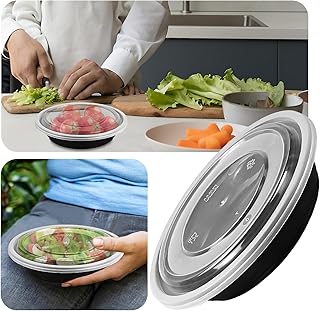 30 Pack Meal Prep Containers - 1000/750/650/450/350ML BPA-free Plastic Food Storage Containers with Lids - Reusable Plastic Containers with Lids - Dishwasher Safe Lunch Containers (350ml)
