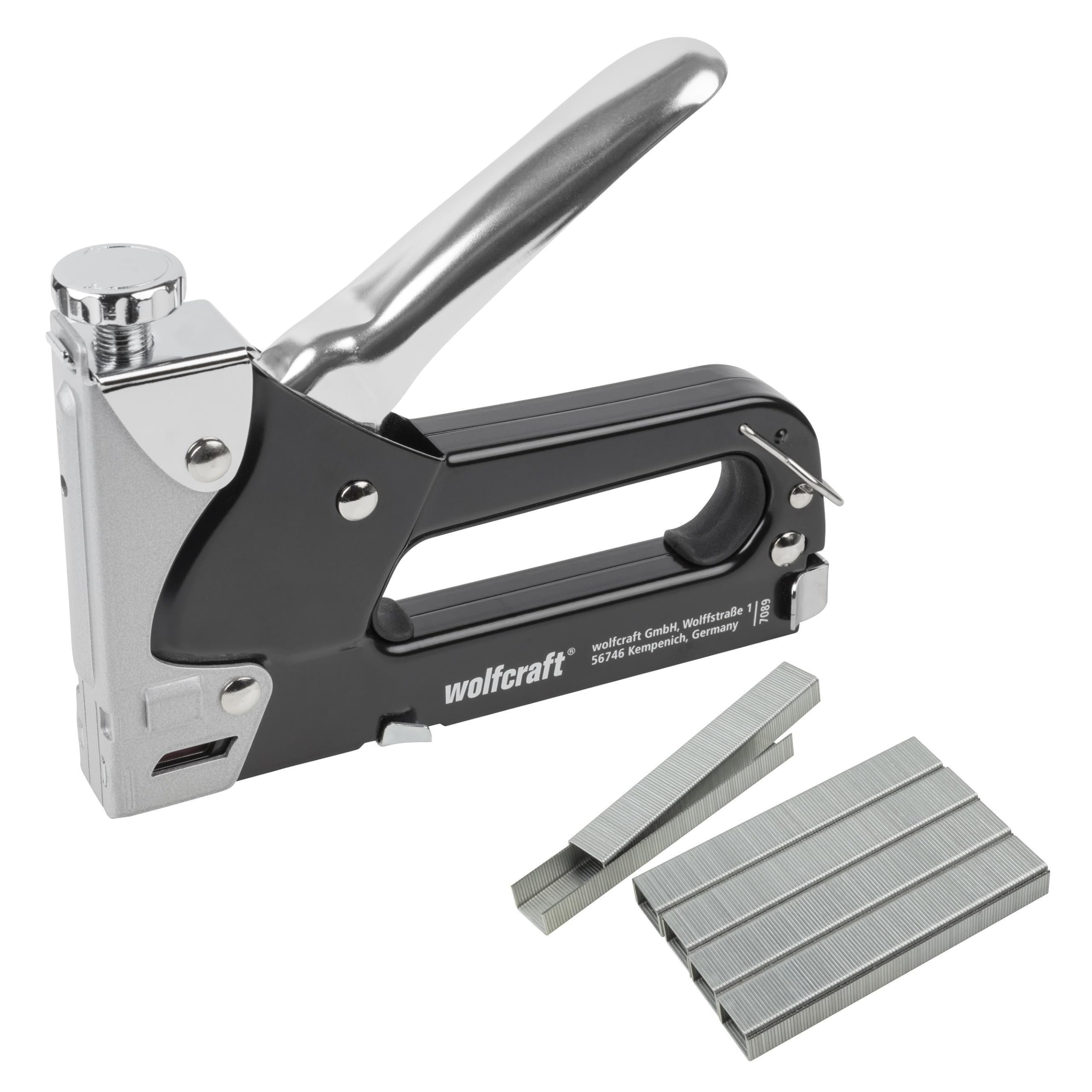 wolfcraft Juego de grapadora manual tacocraft 7, 1001 piezas I 7089000 I Para numerosos trabajos en el hogar y el bricolaje