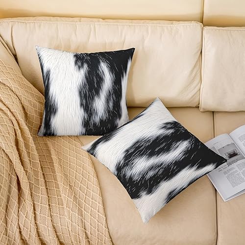 Miniatura 8 de Juego de 2 fundas de almohada con estampado de vaca de las tierras altas de 24 x 24 pulgadas para mujeres adultas, fundas de almohada de granja de