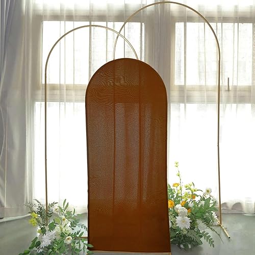 Vista 171 de Efavormart - Marco de fondo redondo de elastano de 7 pies, cubierta de arco de boda de 2 lados Blanco