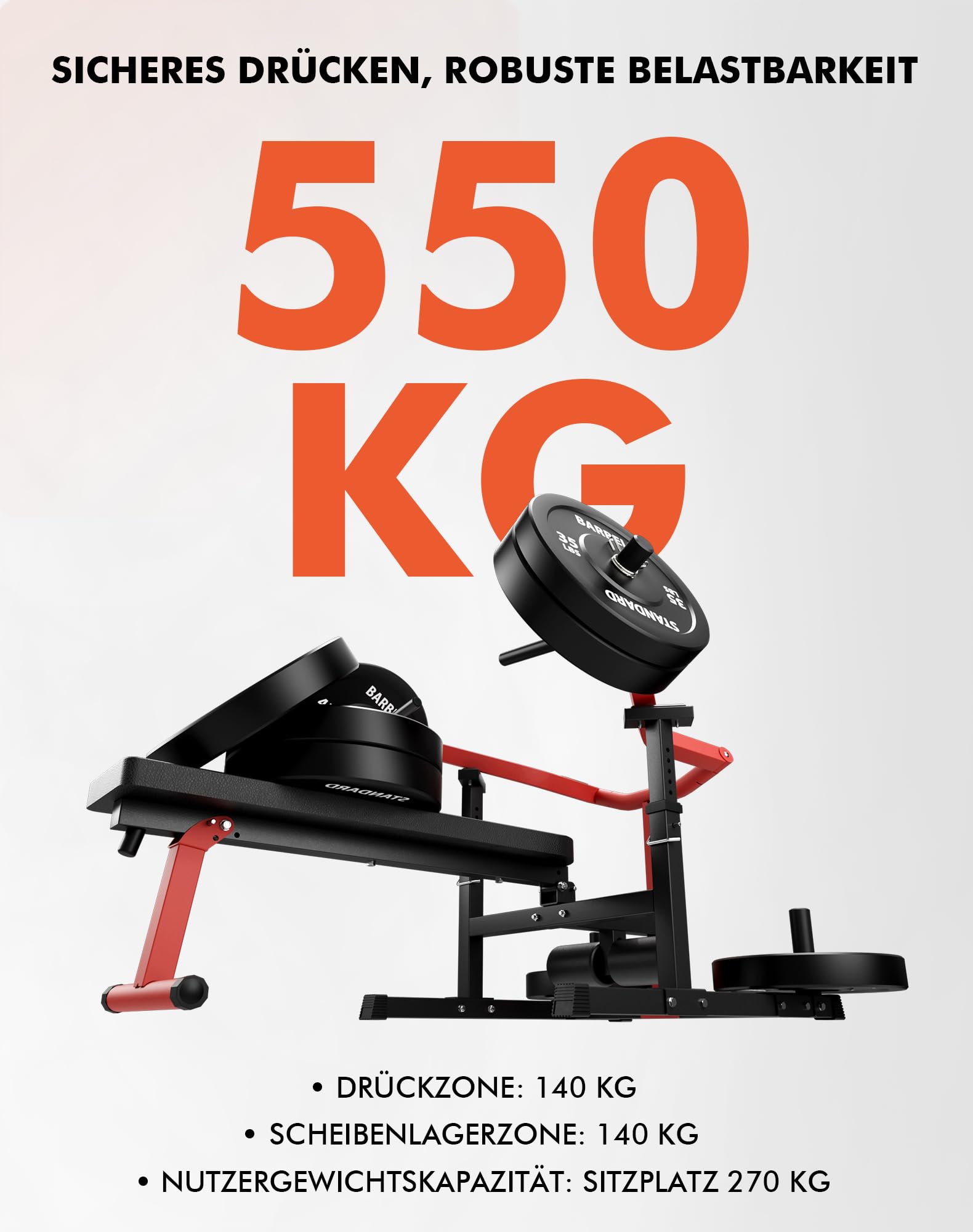 Brustpresse Maschine, Verstellbare Flach-/Schrägbank für Brusttraining, Schulterpresse Maschine mit anabhängigen Armhebeln, Chest Press Machine