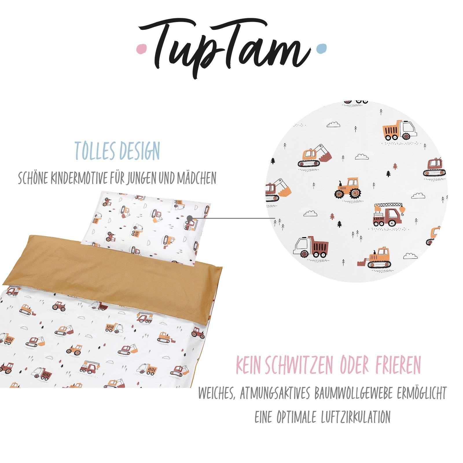 TupTam Juego de Ropa de Cama para Niños, de 2 Piezas., Conejo/Rosa/Lunares, 120x90 cm — view 64