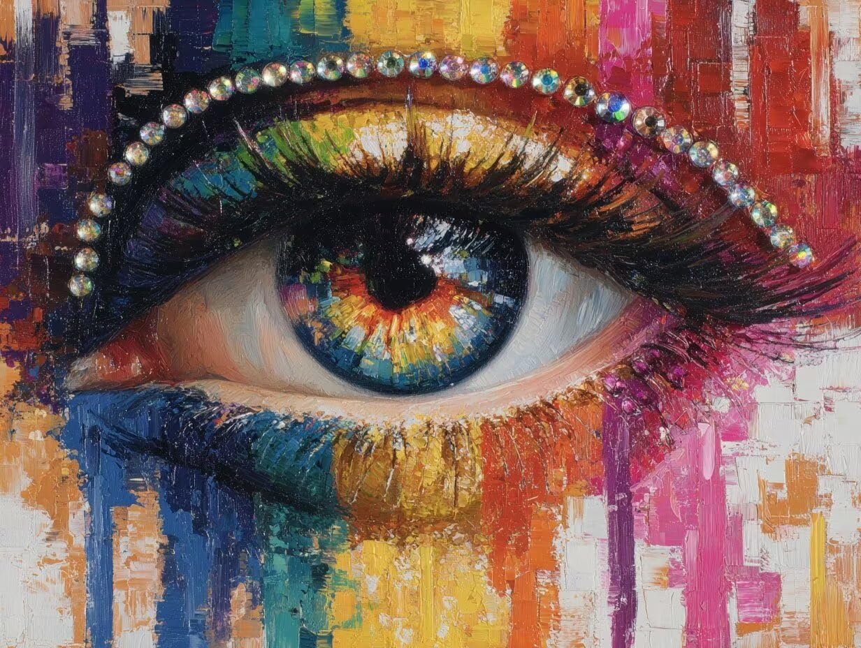 Malen Nach Zahlen Erwachsene DIY Komplettset - Hochwertige Acrylfarben & Leinwand - Entspannendes Kunsthandwerk für Anfänger & Fortgeschrittene - Ideales Home Deko - Augenfarbe Motiv (80x100cm) C-955