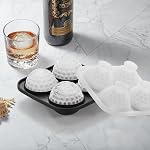 ACOOKEE Novelty Golf Gifts Ball Ice Maker Mold, 2.2" Large Sphere Round Ice Cube Mold for Cocktails, Whiskey, Bourbon Chilling, 4 Hole Fun Shapes Big Silicone Circle Ice Cube Trays