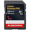 SANDISK 1TB Extreme PRO SD Card UHS-I, Up to 250MB/s Read & 170MB/s Write, 4K UHD & Full HD Video, Memory Card for DSLR and Mirrorless Cameras gallery image