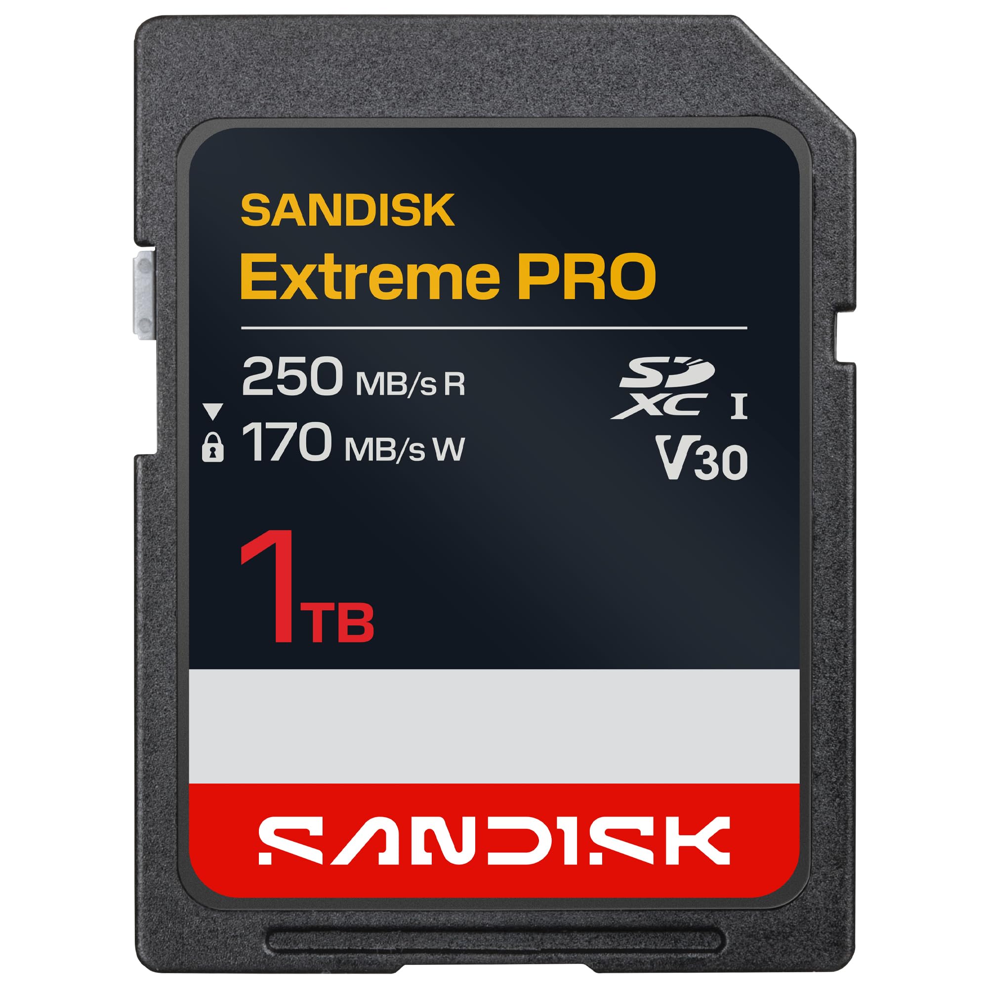 SANDISK 1TB Extreme PRO SD UHS-I Card - Up to 250MB/s Read Speed and 170MB/s Write Speed, 4K UHD, Full HD, U3, and V30 - SDSDXXJ-1T00-GSCIN New Version 1TB