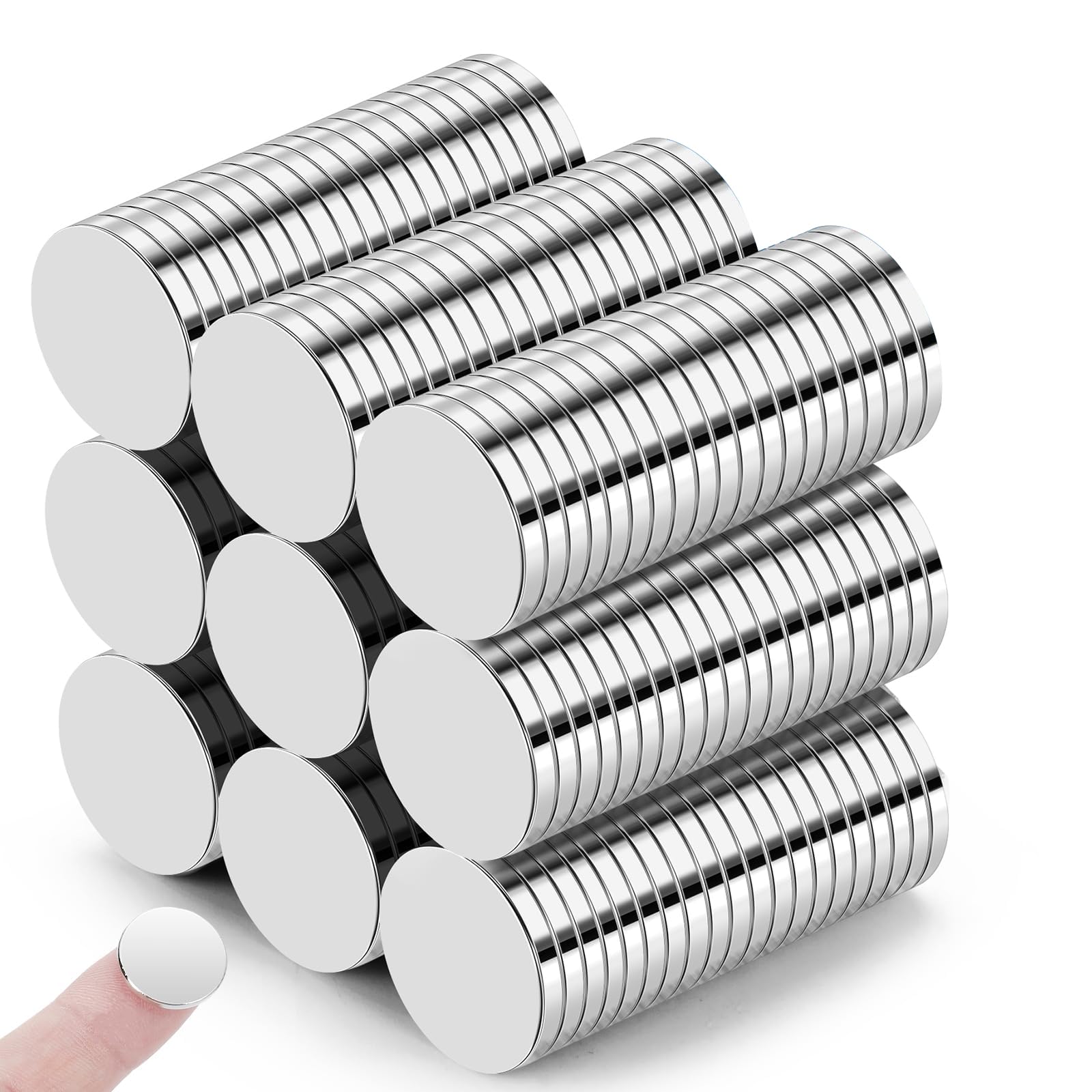 DIYMAG 150Pcs Small Refrigerator Magnets, 15x2mm Round Rare Earth Magnet