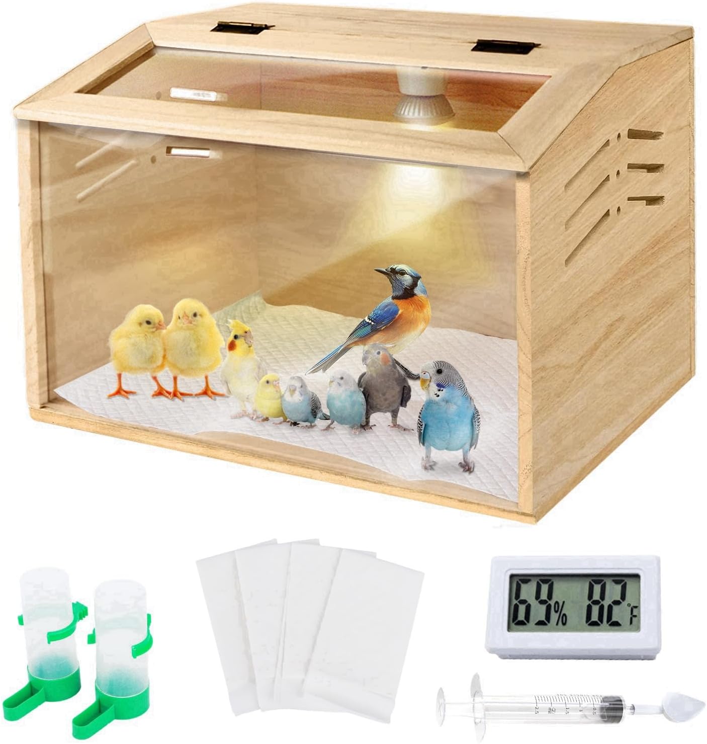 15.75” x 11.81” x 11.81” Chicken Brooder Box, Chick Brooder, Quail Coops, Snakes, Lizards, Turtles & Small Animals, Suitable for Chicken Coops, Baby Chicken Supplies & Nesting Boxes