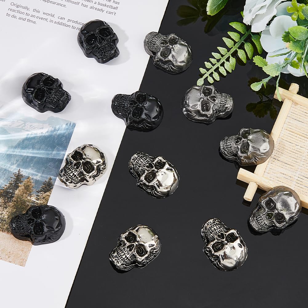 SUPERFINDINGS 12Sets 3Colors Alloy Skull Stud Rivet Skull Conchos Screw Back Leather Crafting Skull for Punk Style Clothing Accessories DIY Craft Decoration - Image 4