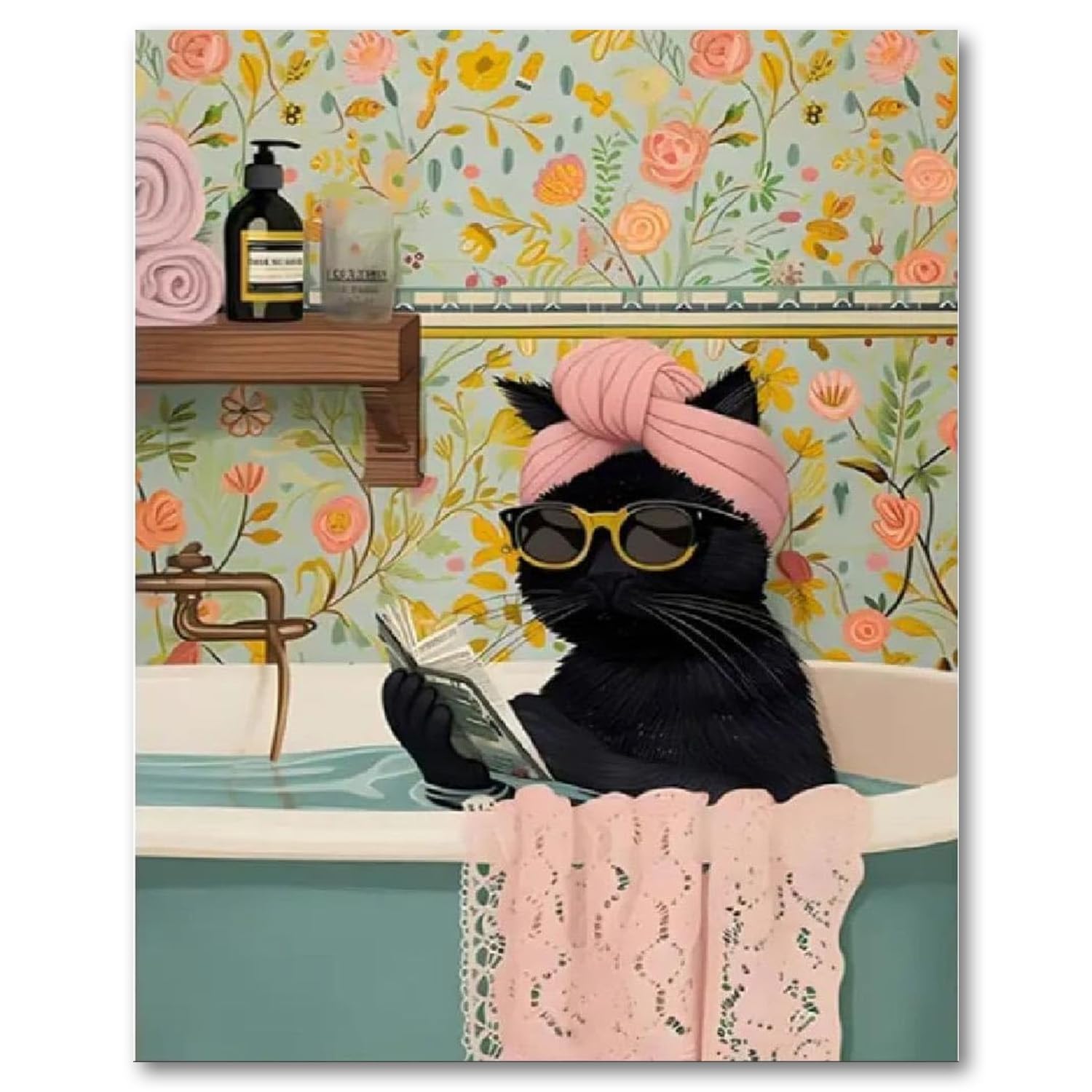WEMEON Cat Paint by Numbers for Adults, Paint by Numbers for Adults Beginners, Painting by Numbers for Gift Home Wall Decor(16x20Inch) — image 1