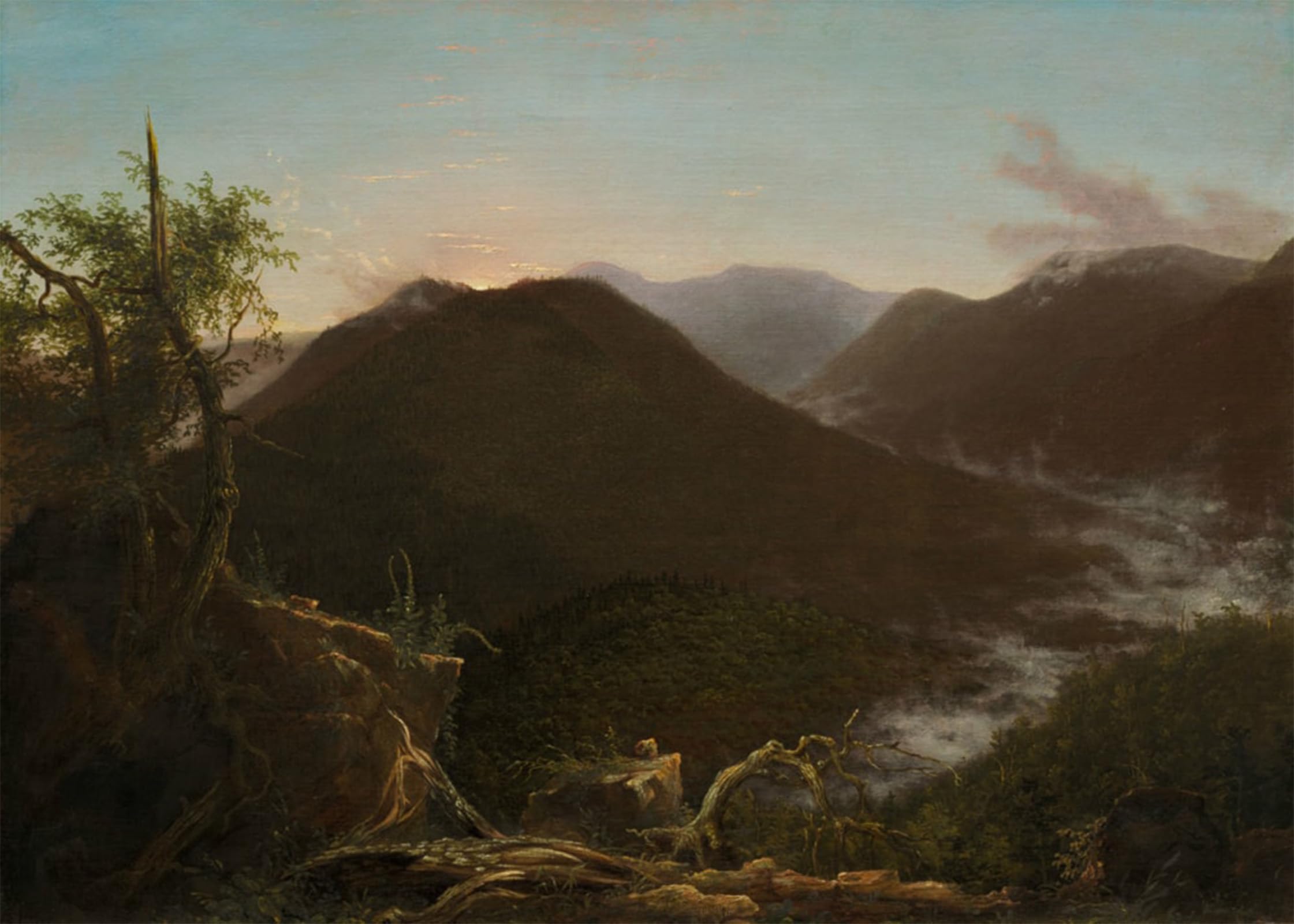 POSTERIIk Famous Modern Artwork Art Mural Sunrise in the Catskill Mountains by Thomas Cole Oil Paintings Pictures for Home Decor 60x90cm