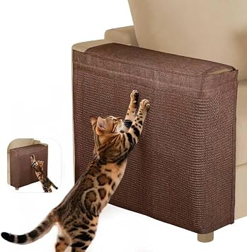 Cat Scratch Protector for Sofa - Larger Couch Protector from Cat Claws Fit for Both Arm Side of Sofa,Couch Corner Scratcher with Expanded Coverage Color-Matched Sisal Pad Universal Fit