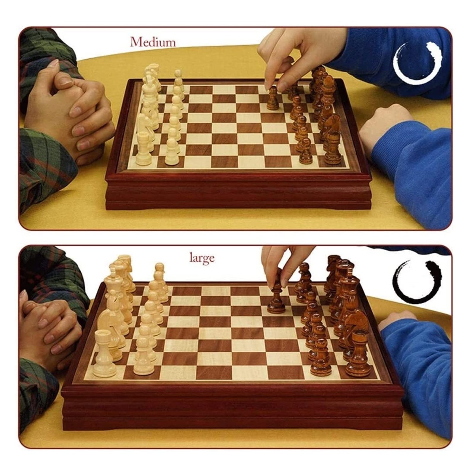 Set Di Scacchi Internazionale Gioco Da Tavolo A Scacchi, Set Di Scacchi In Legno Con 32 Pezzi Degli Scacchi In Betulla, Pezzi Fatti A Mano Scacchi Internazionali Scacchiera Professionale ( Size : 45*4