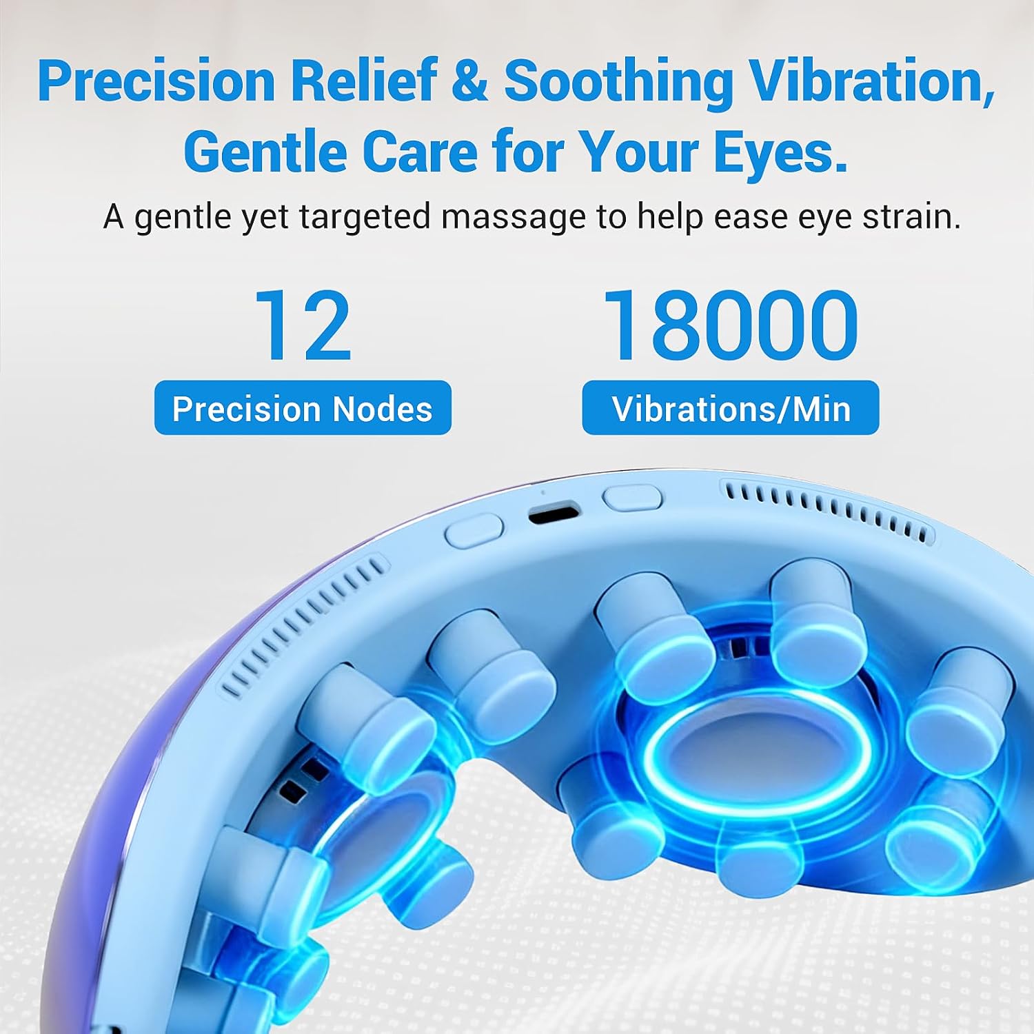 LONGEST Eye Massager with Heat and Cooling, 5 Modes Vibration Massage, Bluetooth Music & Voice Control, Rechargeable Eye Mask for Puffy Eyes, Dark Circles, Dry Eyes, Ideal Gift for Men Women