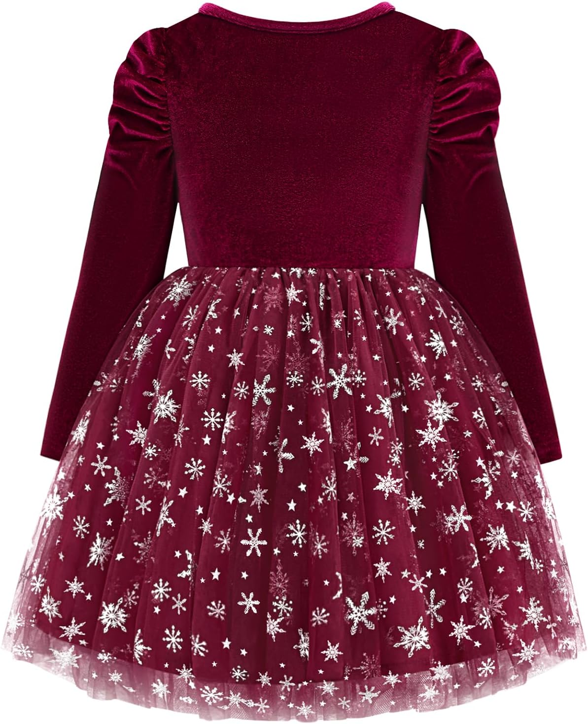 Toddler Girls Velvet Christmas Dress Kids Long Sleeve Snowflake Tulle Tutu Party Dresses Baby Fall Winter Outfits - Image 5