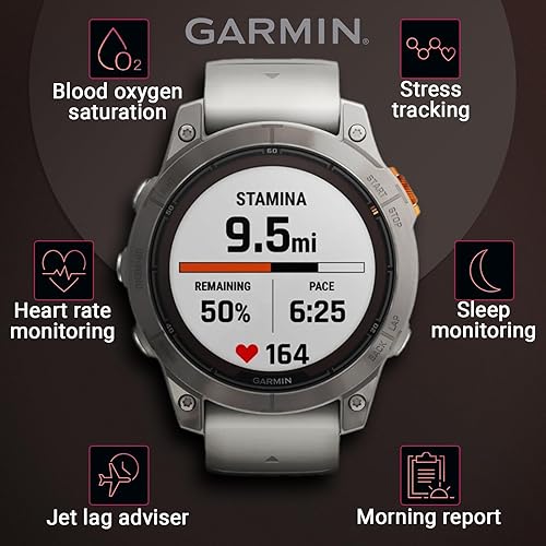 Miniatura 4 de Garmin Fenix 7 Pro - Sapphire Solar Edition Reloj inteligente de titanio de 1.850 in  Hasta 22 días de duración de la batería, multideporte y al