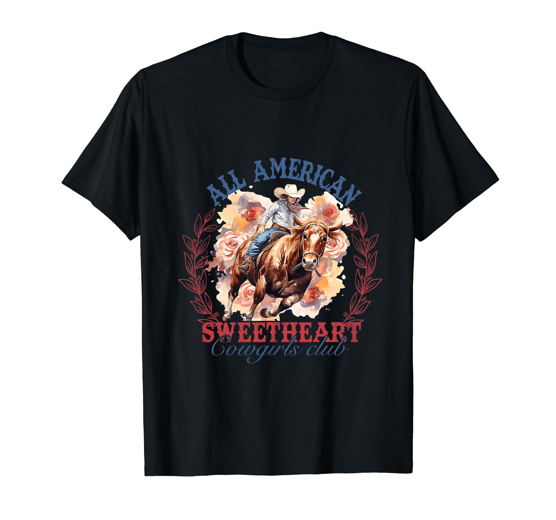 All Sweetheart American, Rodeo Cowgirl American Patriotic T-Shirt