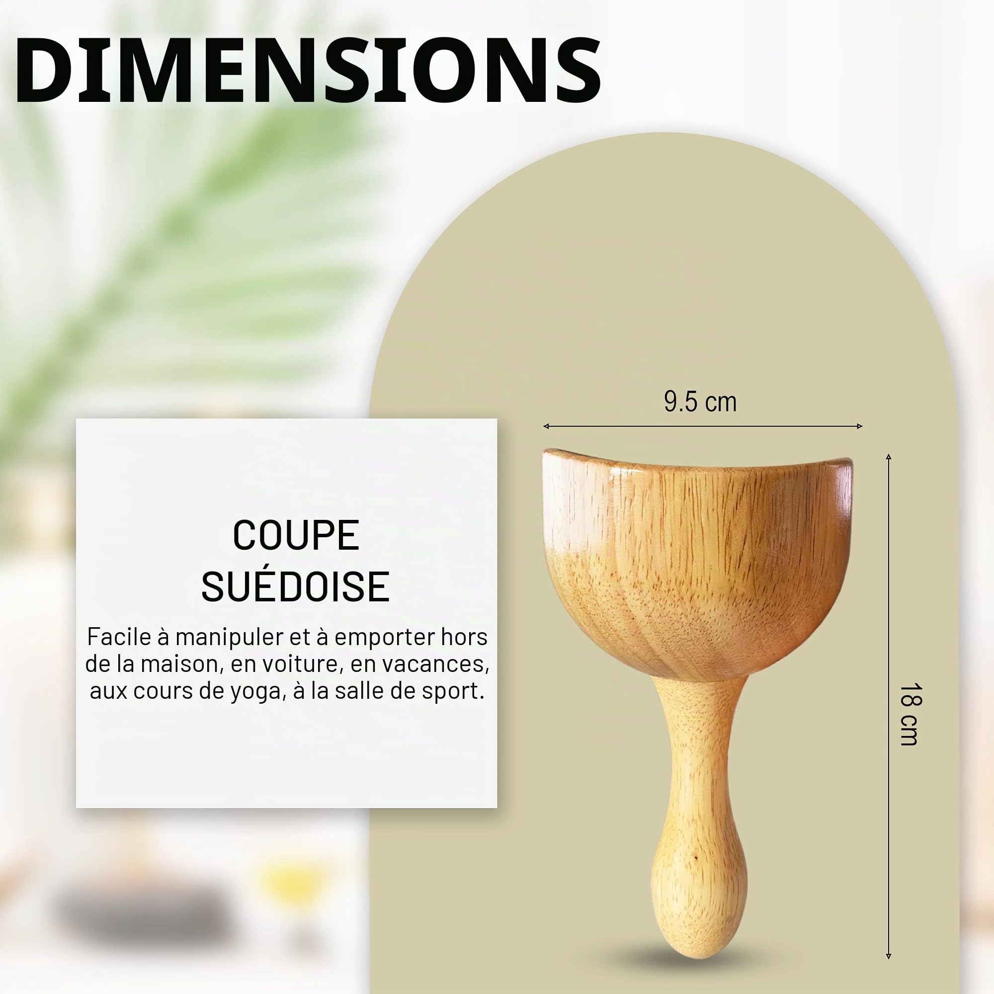 Ph Pro Heat Coupe Suédoise Maderothérapie Corporelle Relaxant - Rouleau Bois Massage Musculaire Cellulite - Rouleau Masseur Anti-cellulite Réducteur - Massage Mésothérapie Drainage Lymphatique.