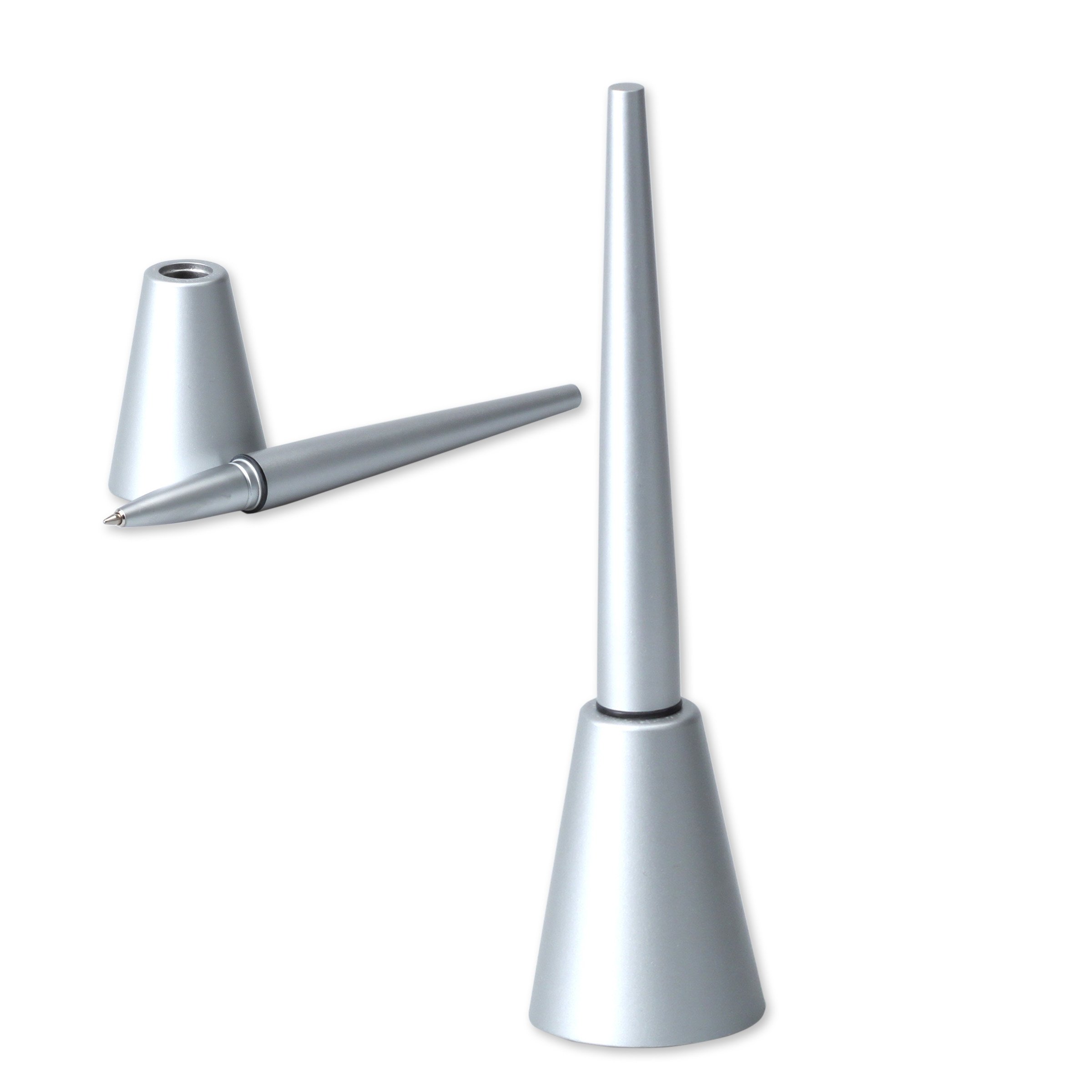 Marketing Innovations Intl Desk Ballpoint Pen With Magnetic Base Aluminum Pen (Silver)