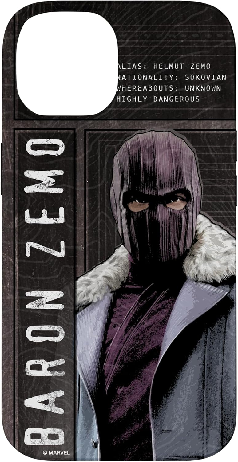 Marvel The Falcon and The Winter Soldier Baron Zemo Details Case for iPhone 15 Plus