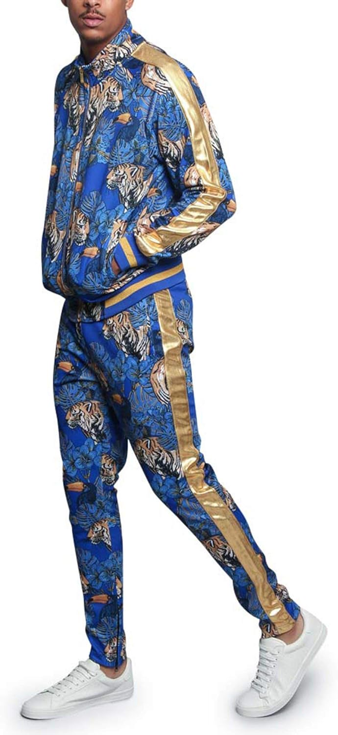 G-Style USA Men's Track Set Suits Zipper Top and Pants - Image 4