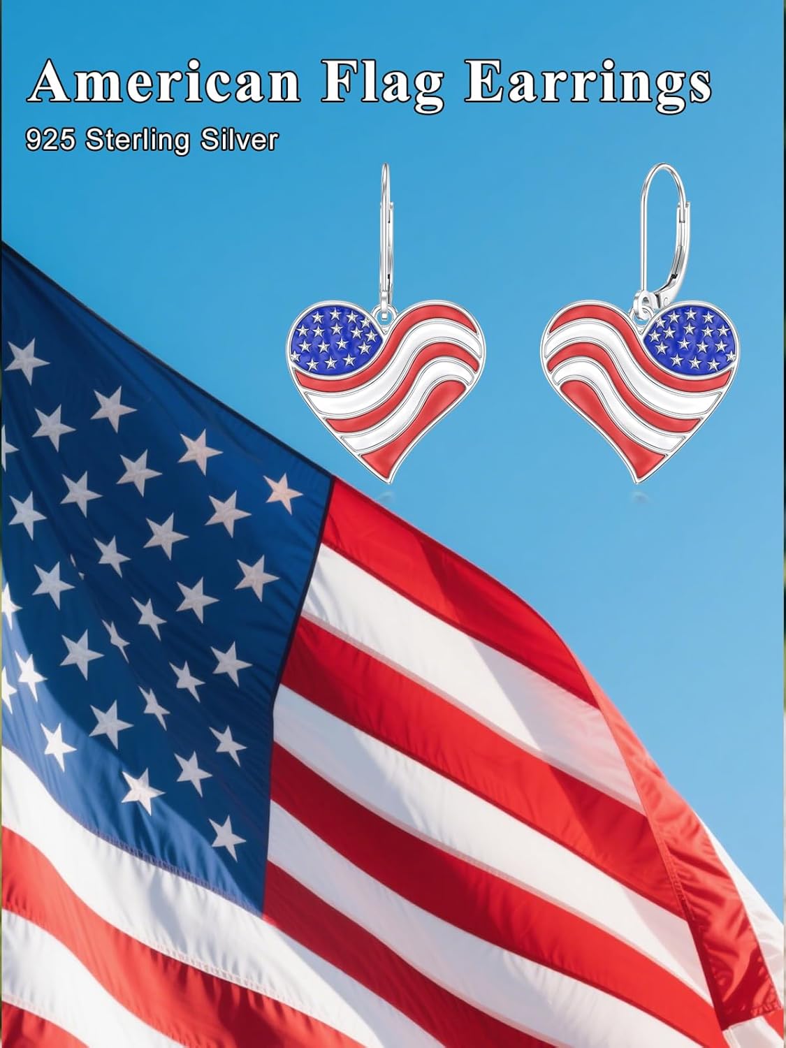 American Flag Earrings Red White Blue Patriotic Dangle Drop Earrings 4th of July Independence Day Jewelry Gifts for Women