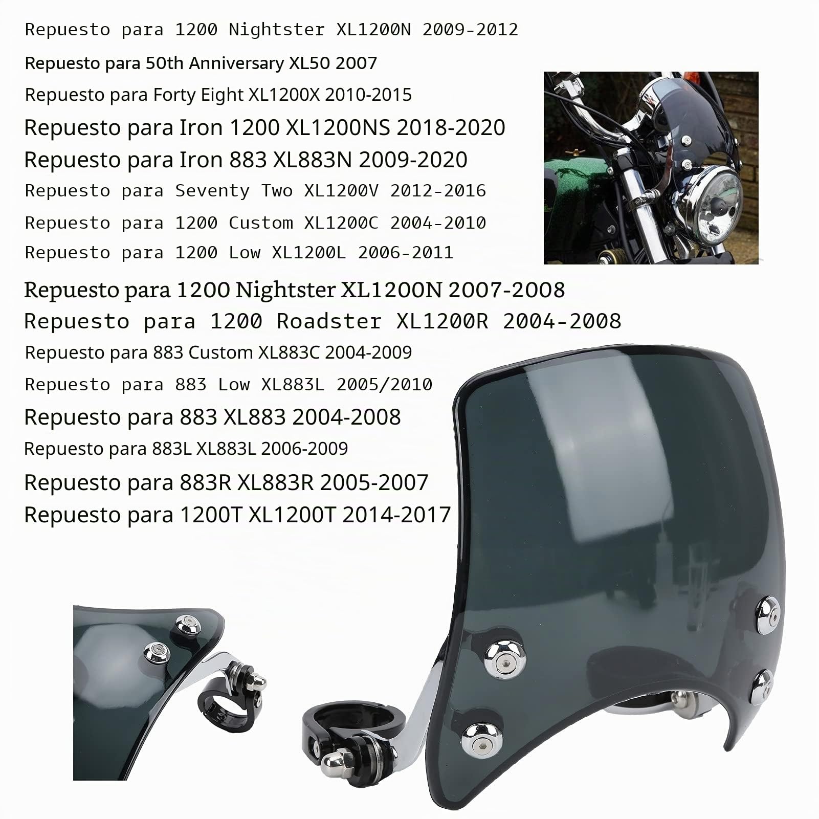 Socobeta Kit Universal de Carenado para Parabrisas y Faros de Motocicleta, Ajustable en 180 Grados para Horquilla Delantera de 1,5 a 1,6 Pulgadas, Deflector de Viento y Accesorios para