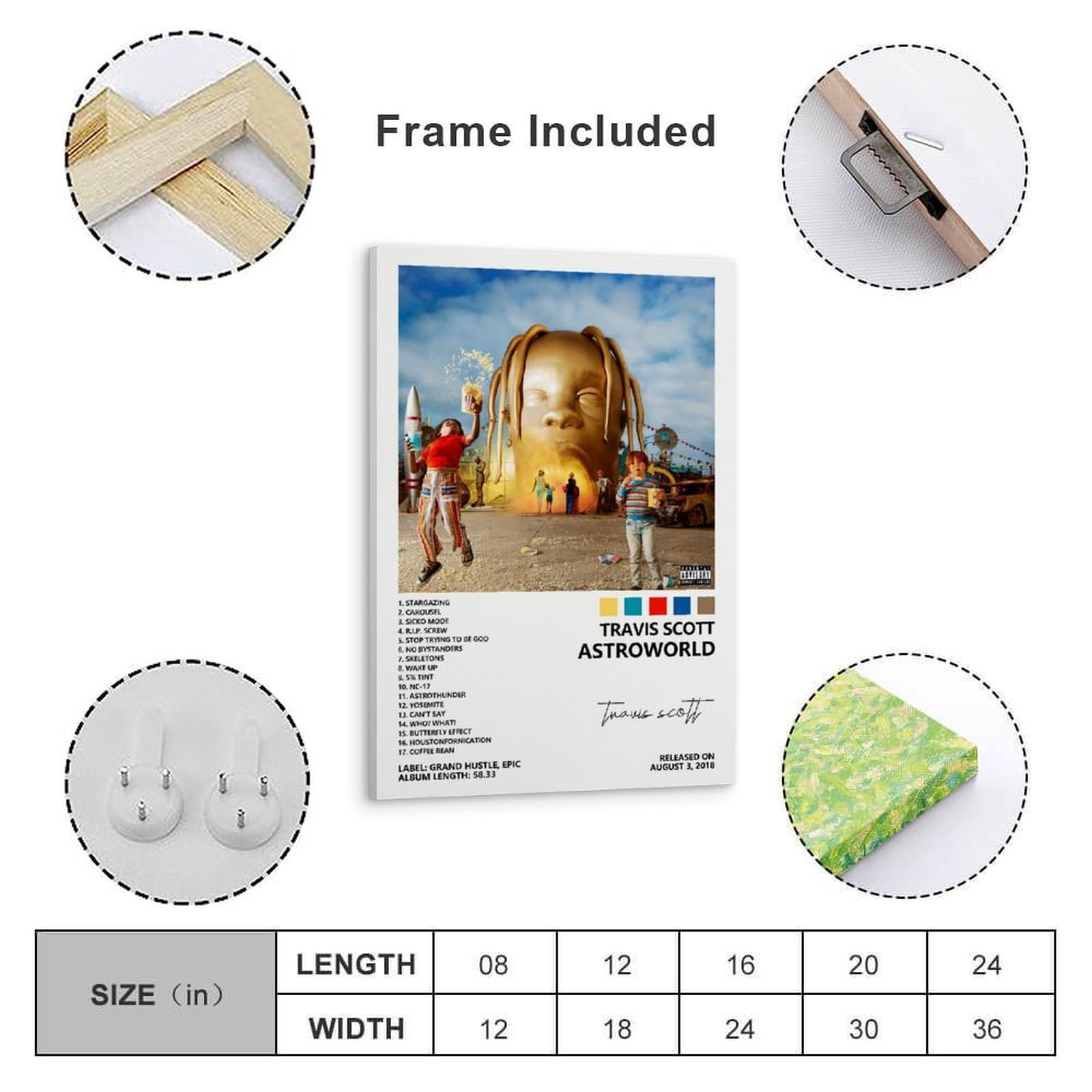 Astroworld Travis Scott AlbumModern High Definition Printed