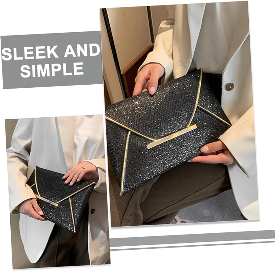 Bolso De Mano Elegante De Forma Larga Con Diamant De