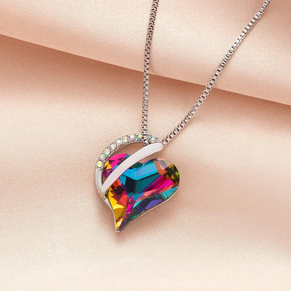 Austrian Crystal Heart Pendant Necklaces for Women Fashion 14K Gold Plated Dainty Necklace Hypoallergenic Jewelry - Image 8