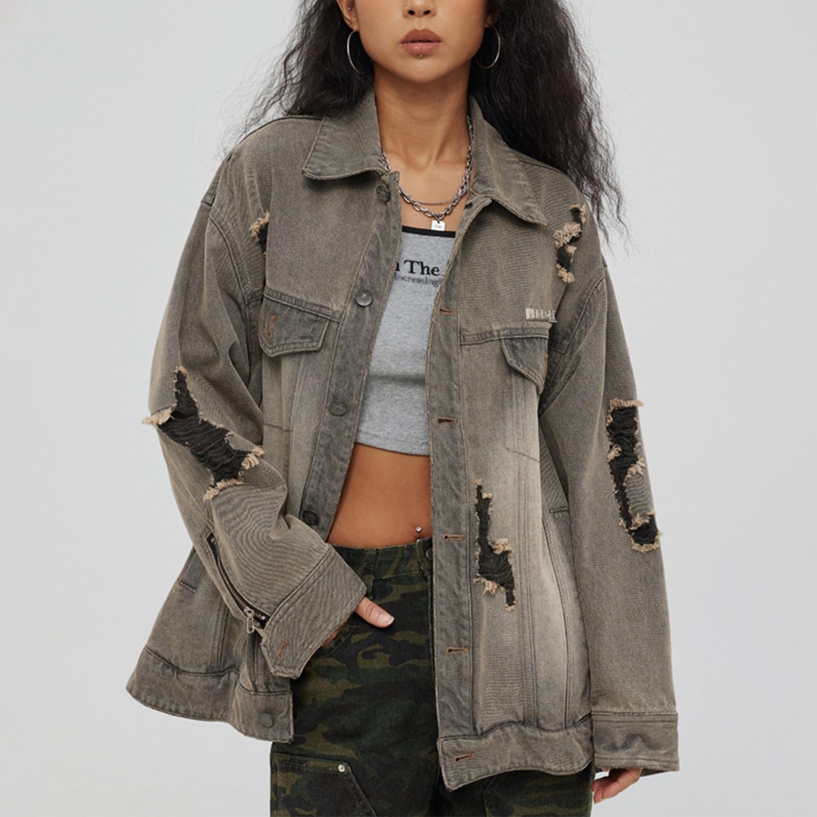 Chaqueta Vaquera Básica Para Mujer, Chaquetas De Mezclilla Classic Trucker Regular Fit Ligera Informal Con Bolsillo De Manga Larga Chaqueta De Entretiempo Chaqueta Otoño Mujer Para Otoño Y Entretiempo